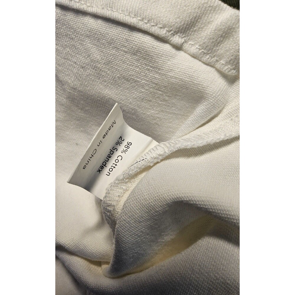 Allegra K Size Lg Denim Collarless long sleeve button down white cropped jacket - Picture 6 of 7